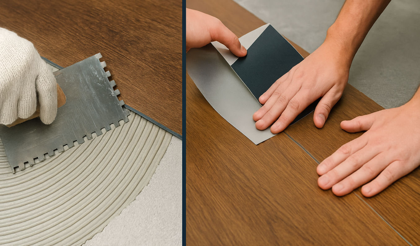 กระเบื้องยางแบบทากาว กับ ไม่ทากาว ต่างกันอย่างไร