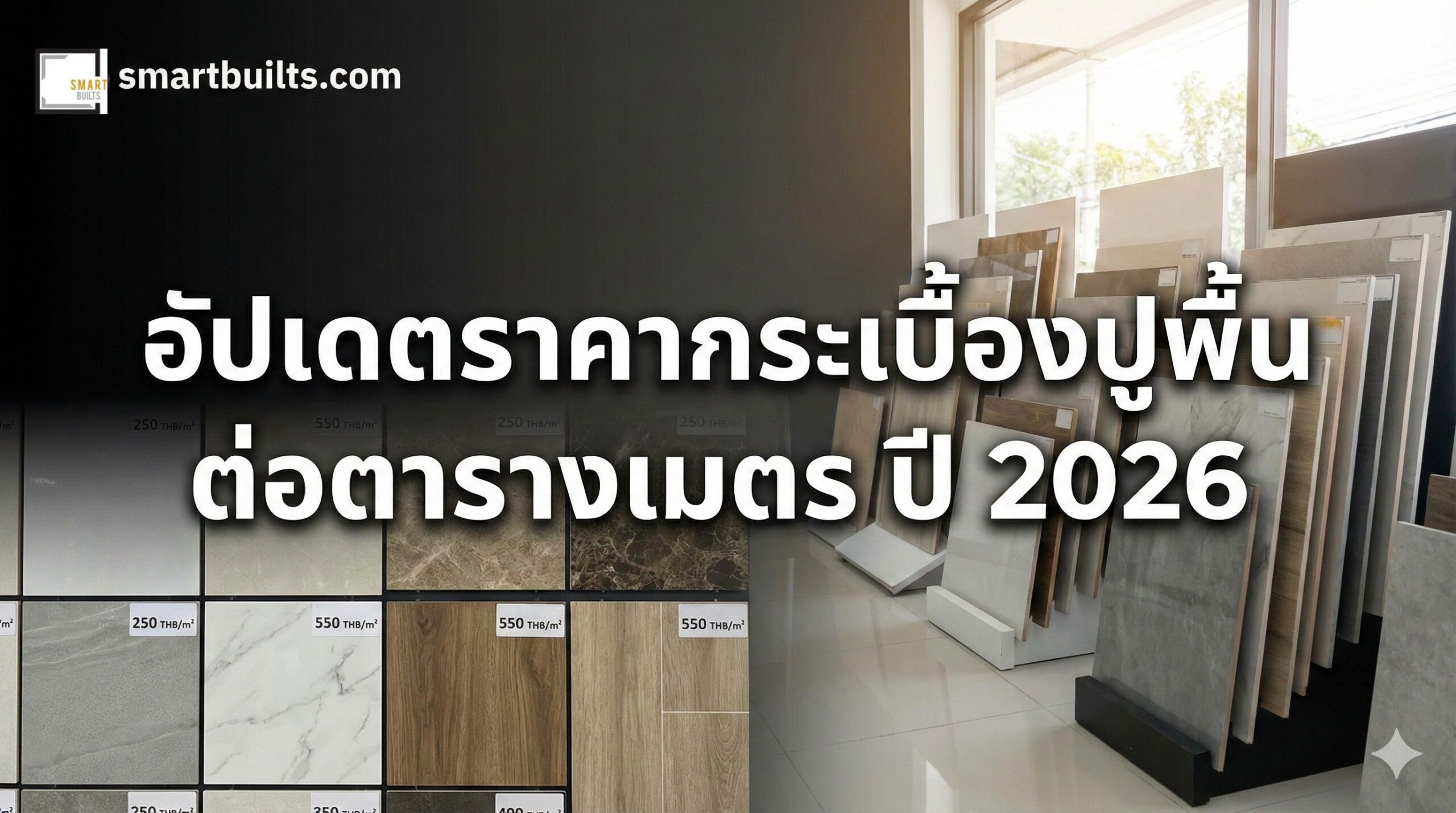อัปเดตราคากระเบื้องปูพื้นต่อตารางเมตร ปี 2026