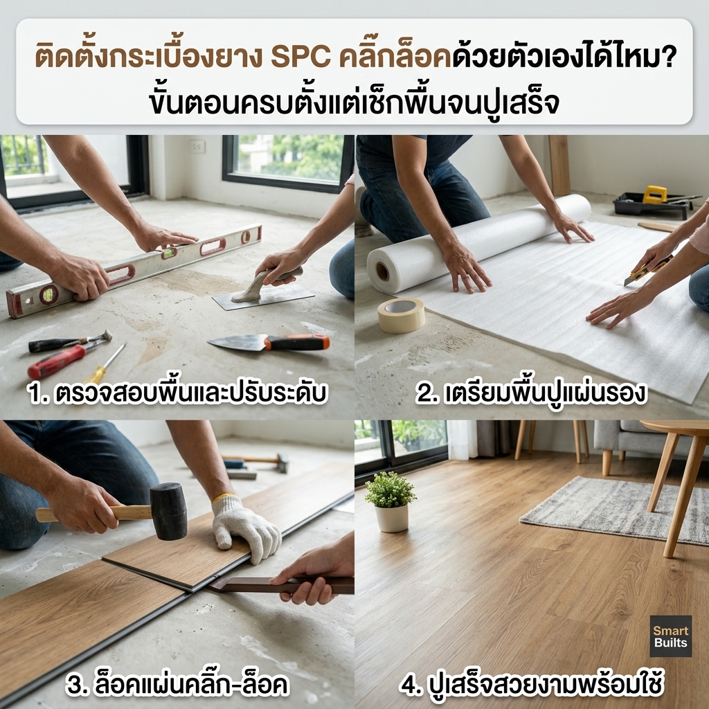 การติดตั้งกระเบื้องยาง SPC