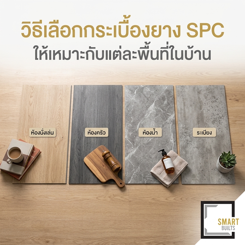 วิธีเลือกกระเบื้องยาง SPC ให้เหมาะกับแต่ละพื้นที่ในบ้าน